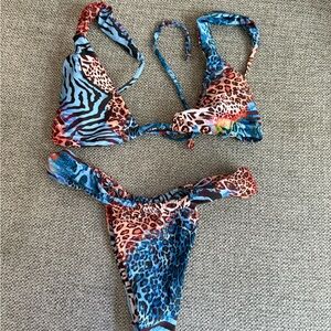 SHEIN Multicolor Animal Print Bikini